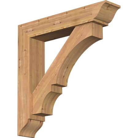 Ekena Millwork Balboa Traditional Smooth Bracket w/ Offset Brace, Western Red Cedar, 7 1/2"W x 38"D x 38"H BKT0806X38X38BOA01SWR